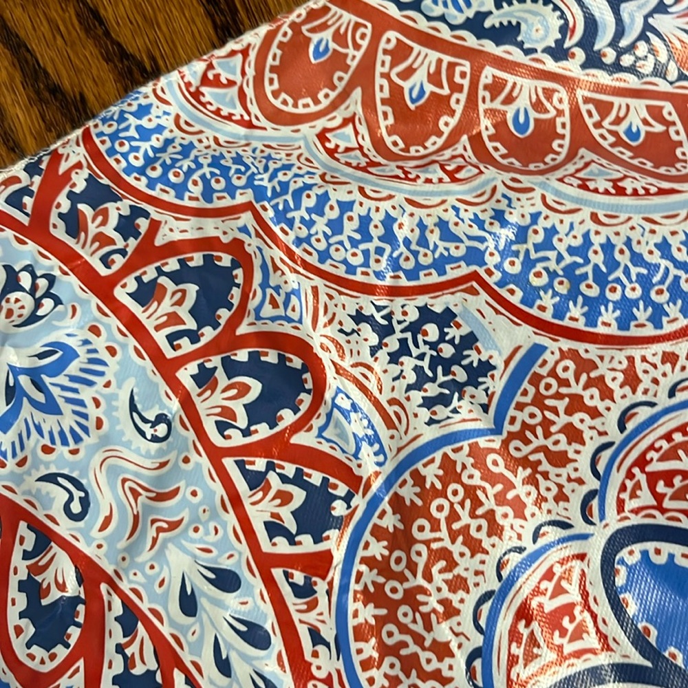 TWO outdoor table cloths